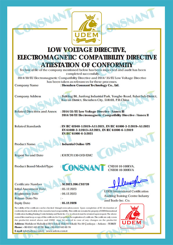 UPS Industrial Online - Certificado CE